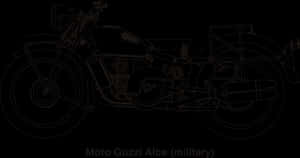 Vintage Moto Guzzi Alce Military Motorcycle PNG with transparent background