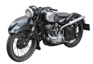 Vintage Motorcycle Black Isolated PNG Image