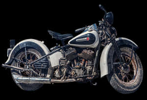Vintage Motorcycle Blackand White PNG with transparent background