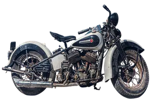 Vintage Motorcycle Blackand White PNG Image