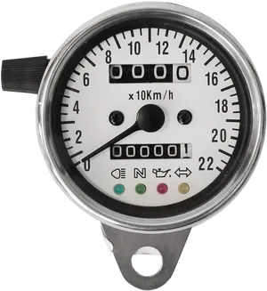 Vintage Motorcycle Speedometer PNG Image