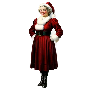 Vintage Mrs Claus Graphic Png Gky20 PNG Image