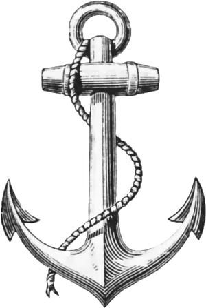 Vintage Nautical Anchor Illustration PNG Image