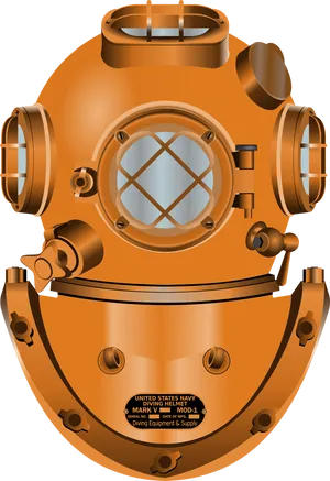 Vintage Navy Diving Helmet PNG Image