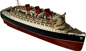 Vintage Ocean Liner Model PNG Image