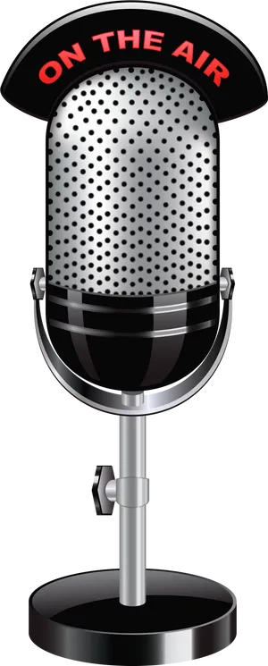 Vintage On Air Microphone PNG Image