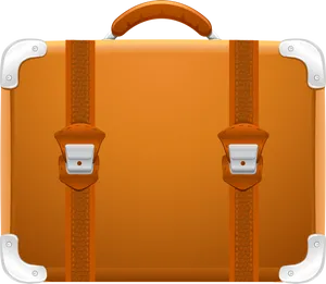 Vintage Orange Suitcase PNG Image