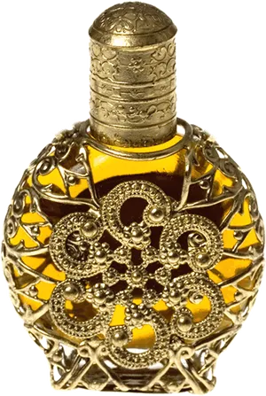 Vintage Ornate Perfume Bottle PNG Image