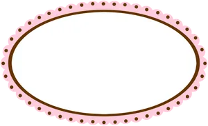 Vintage Oval Frame Pink Accents PNG Image