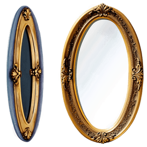 Vintage Oval Mirror Frame PNG slv89 PNG image with transparent background