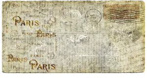 Vintage Paris Postcard Texture PNG Image