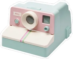 Vintage Pastel Polaroid Camera PNG Image