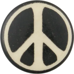 Vintage Peace Symbol Badge PNG Image