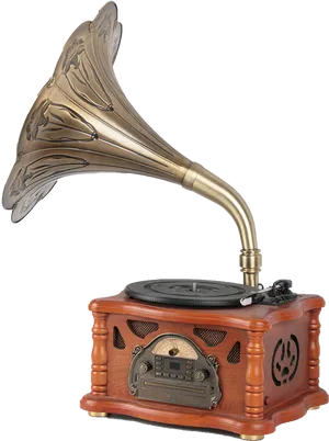 Vintage Phonograph Classic Design PNG Image