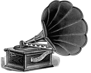 Vintage Phonograph Illustration PNG Image