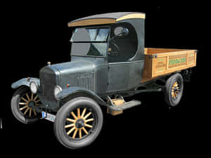 Vintage Pickup Truck Black Background PNG image with transparent background