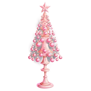 Vintage Pink Christmas Tree Png 06122024 PNG Image