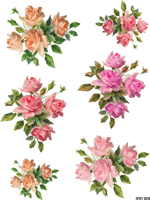 Pink Vintage Flowers Png, Transparent Png PNG image with transparent background