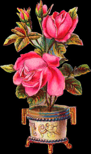 Beautiful Flower Vase Png - Pink Beautiful Flowers Vase, Transparent Png PNG image with transparent background
