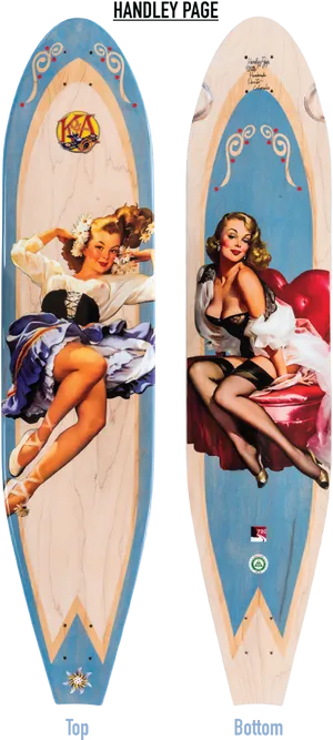 Vintage_ Pinup_ Surfboard_ Designs PNG Image