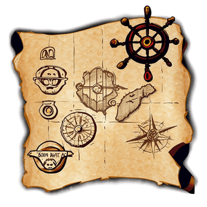 Vintage Pirate Treasure Map PNG 06242024 PNG