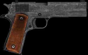 Vintage Pistol Isolatedon Black PNG image with transparent background