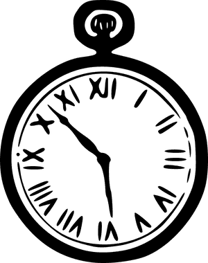 Vintage Pocket Watch Sketch PNG image with transparent background