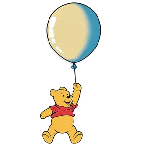 Vintage Pooh Bear And Balloon Png Bsr31 PNG Image