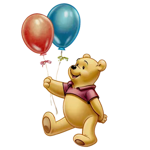 Vintage Pooh Bear And Balloon Png Hgi38 PNG Image