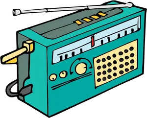 Vintage Portable Radio Illustration PNG Image