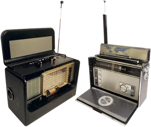 Vintage Portable Radios PNG Image