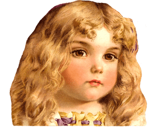 Clip Art Pretty Girl With Long Brown Hair - Little Blonde Girl With Curly Hair, HD Png Download PNG image with transparent background