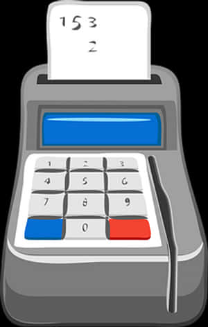 Vintage Printing Calculator Illustration PNG image with transparent background