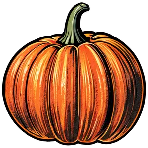 Vintage Pumpkin Outline Picture Png Mwv PNG Image