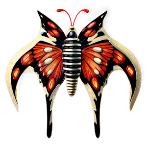 Vintage Red Butterfly Png Hqn PNG Image