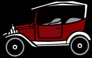 Vintage Red Classic Car Illustration PNG image with transparent background