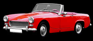 Vintage Red Convertible Car PNG with transparent background