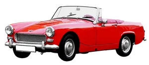 Vintage Red Convertible Sports Car PNG Image