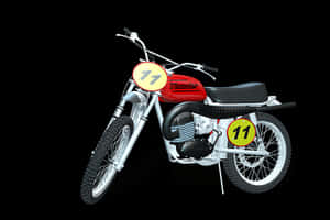 Vintage Red Motorcycle Number11 PNG image with transparent background