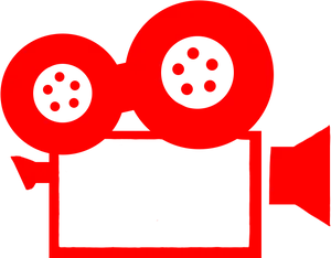 Vintage Red Movie Camera Icon PNG Image