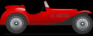 Vintage Red Roadster Car PNG image with transparent background