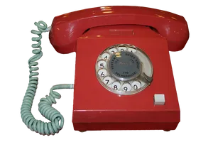 Vintage Red Rotary Phone.png PNG Image