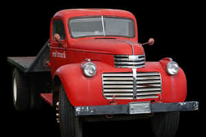 Vintage Red Truck Isolated PNG image with transparent background
