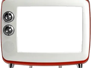 Vintage Redand White Television Set PNG Image