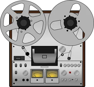 Vintage Reelto Reel Tape Recorder Illustration PNG Image