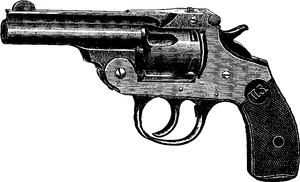 Vintage Revolver Sketch PNG Image