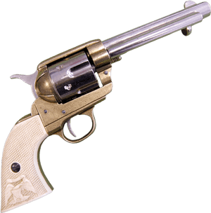 Nickel And Brass 1873 45 Caliber Western Revolver - Western Revolver, HD Png Download PNG image with transparent background
