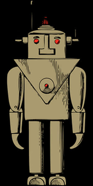 Vintage Robot Illustration PNG image with transparent background