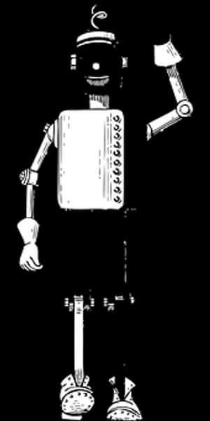 Vintage Robot Illustration PNG image with transparent background