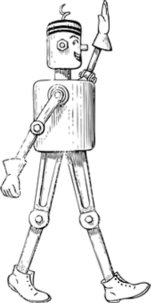 Vintage Robot Silhouette PNG Image